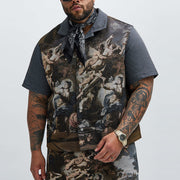 Vintage Oil Painting Tapestry Shirt Jacket