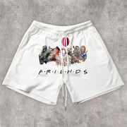 Retro Trend Casual Street Mesh Shorts