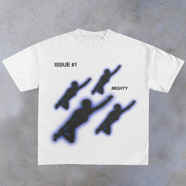 Casual personality street style printed short-sleeved T-shirt