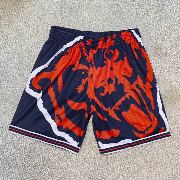 Tiger print track shorts