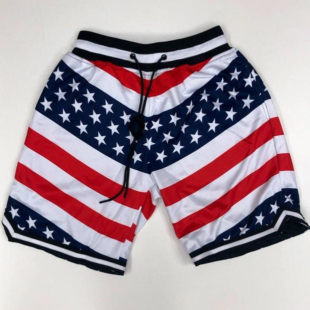 Casual flag print shorts