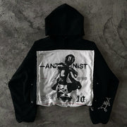 Statement patch retro hoodie