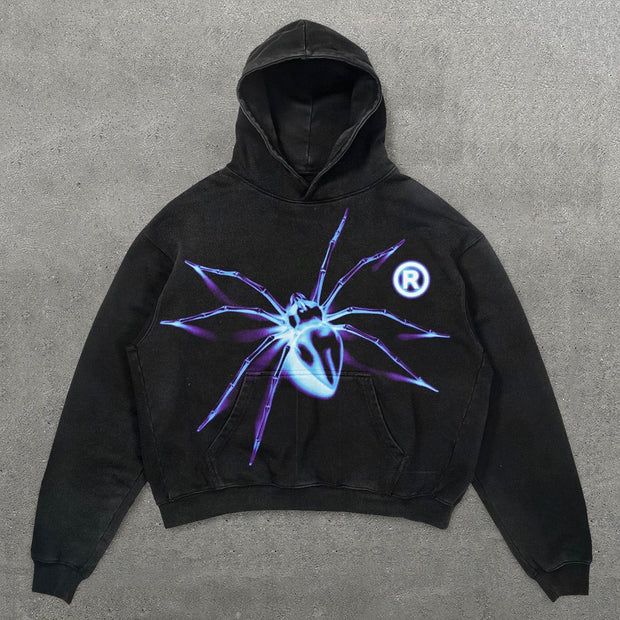 Personalized Spider Print Long Sleeve Hoodies