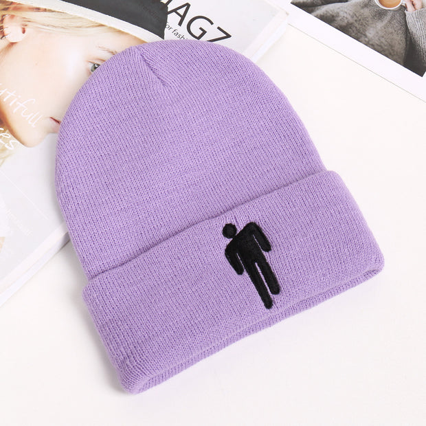 Fashion billie embroidery villain knit hat for men and women