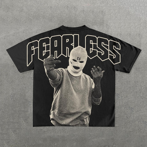 Personalized Fearless Print Short Sleeve T-Shirt