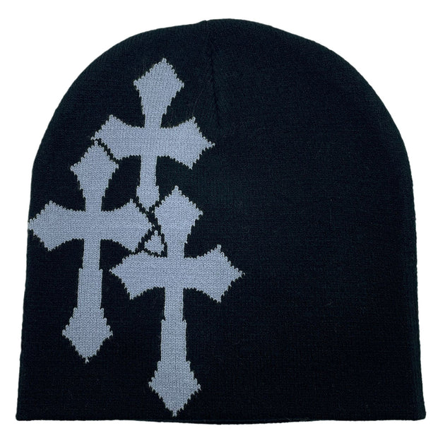 Cross Jacquard Hat for Men and Women