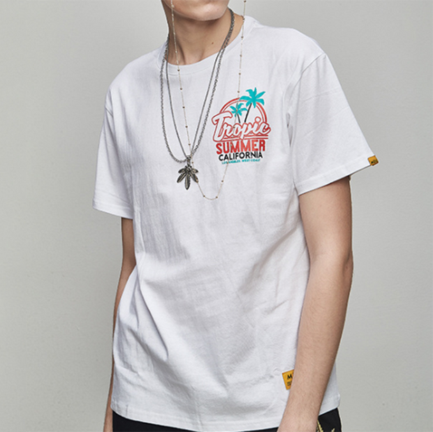 Coconut print loose couple short-sleeved T-shirt