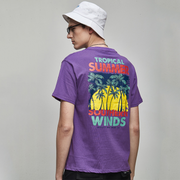 Coconut print loose couple short-sleeved T-shirt