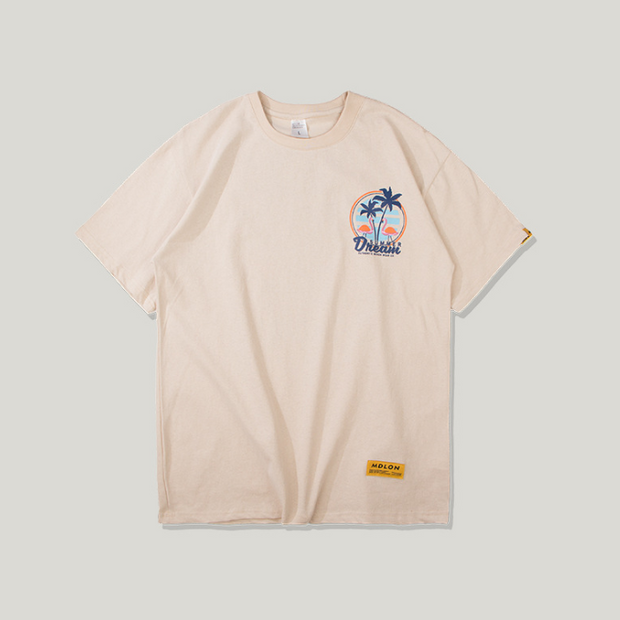 Coconut print loose couple short-sleeved T-shirt