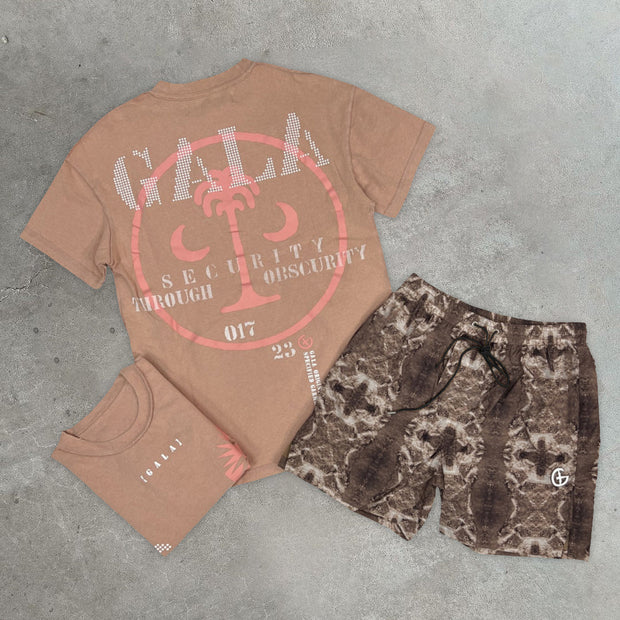 Coconut Tree Print Casual Vintage Vacation Two-Piece Set