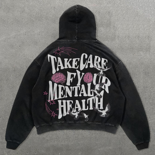 Mental Health Matters Print Long Sleeve Hoodie