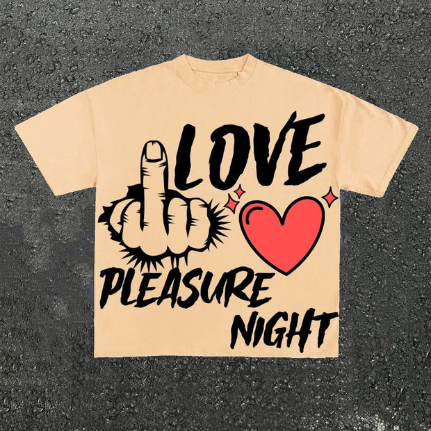 Casual street printed round neck cotton T-shirt