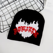 Trendy pullover love flame jacquard knitted hat