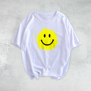 Smile print fashion short-sleeved T-shirt