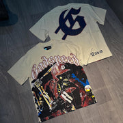 Baseball skull print T-shirt