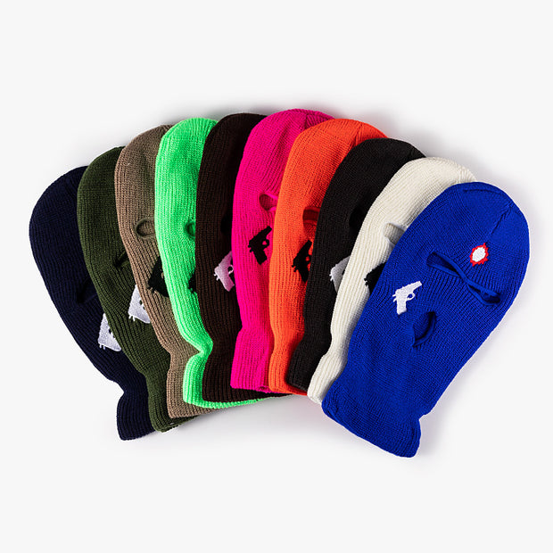 Street Couple Embroidered Three-Hole Beanie