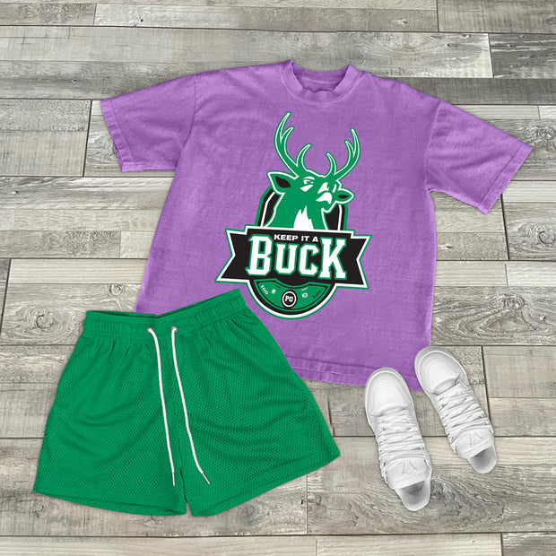 Casual Printed Preppy Loose Short Sleeve T-Shirt Set