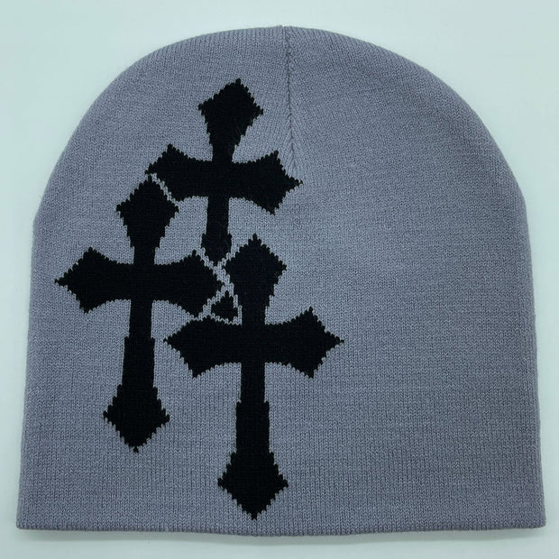 Cross Jacquard Hat for Men and Women