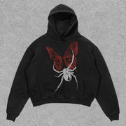 spider print hoodie