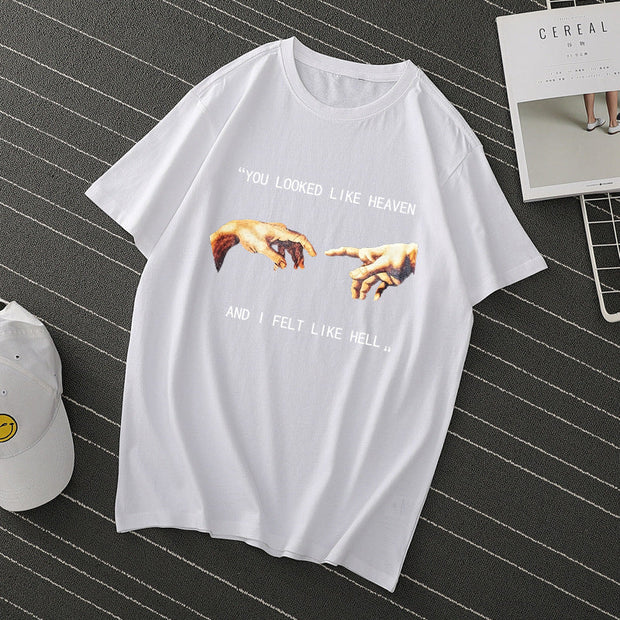 Pure cotton pullover short sleeve cartoon anime round neck T-shirt