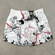 Personality fighting print shorts