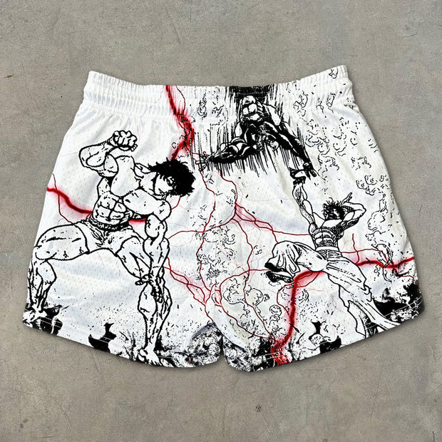 Personality fighting print shorts