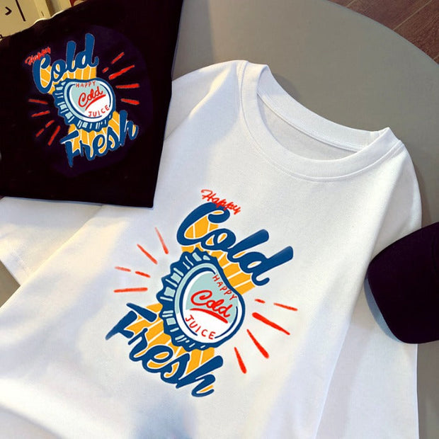 Beer stamp personalized short-sleeved retro t-shirt