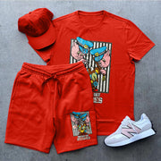 Casual Fashion Loose Short Sleeve Sports Shorts Set