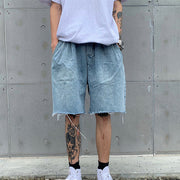Retro light denim shorts