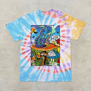 Casual street style tie-dye crew neck print short sleeve men