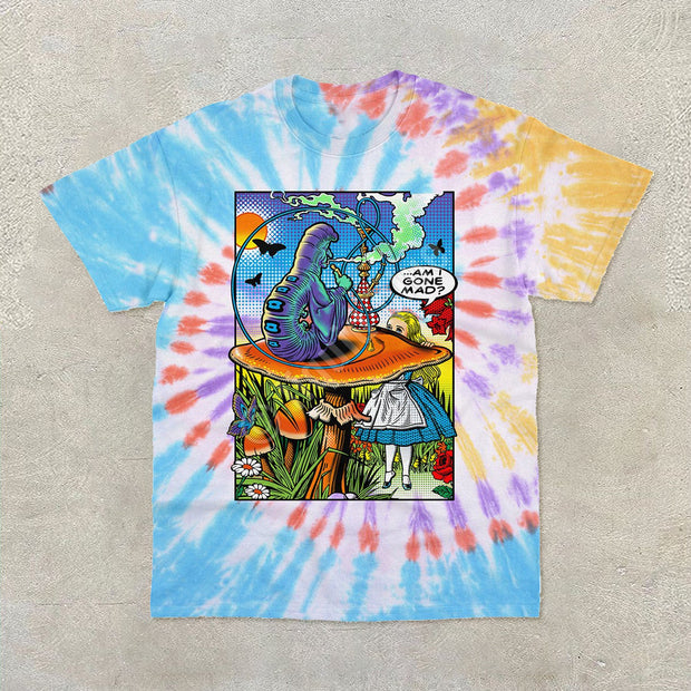 Casual street style tie-dye crew neck print short sleeve men