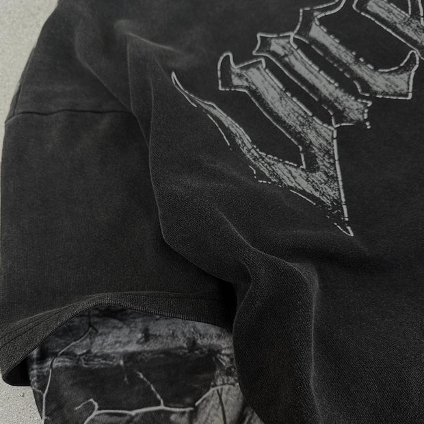 Camouflage Hunter Fake Two-Piece Casual Street Long Sleeve T-Shirt