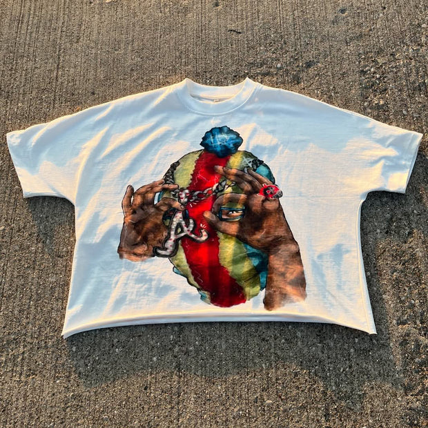 Fashion AA Print Short Sleeve T-Shirt