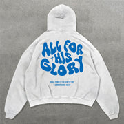 Casual All For His Glory Print Long Sleeve Hoodies