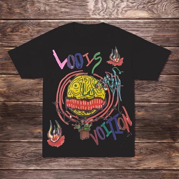 Personalized graffiti neutral print T-shirt