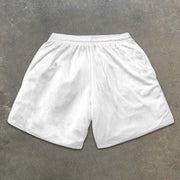 graphic print elastic shorts