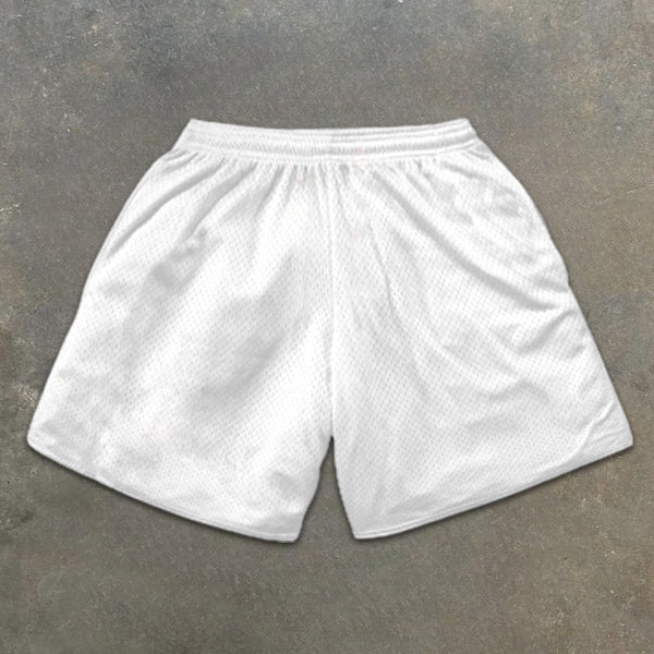 graphic print elastic shorts