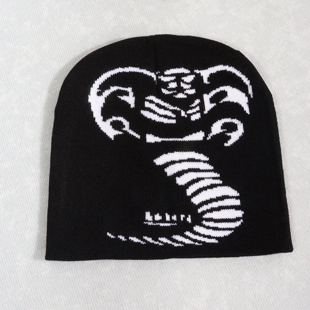 Knitted Pullover Cobra Y2K Jacquard Hat for Men and Women