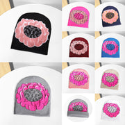 Trendy printed street warm pattern multi-color couple hat