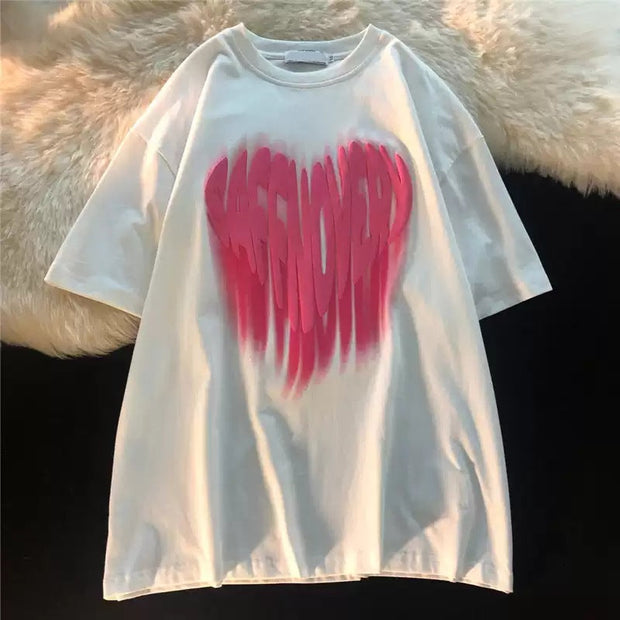 Trendy print design niche half-sleeved American street T-shirt