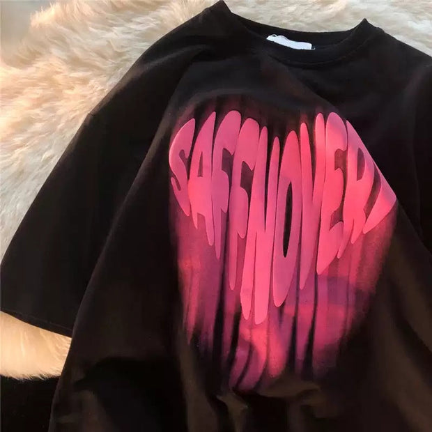 Trendy print design niche half-sleeved American street T-shirt