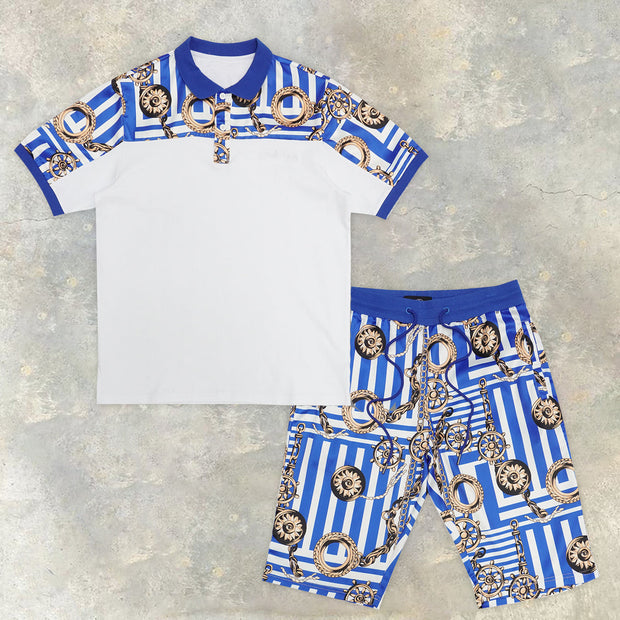 Personalized polo-neck T-shirt casual shorts set