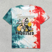 Gradient Skull Graphic Print Short Sleeve T-Shirt