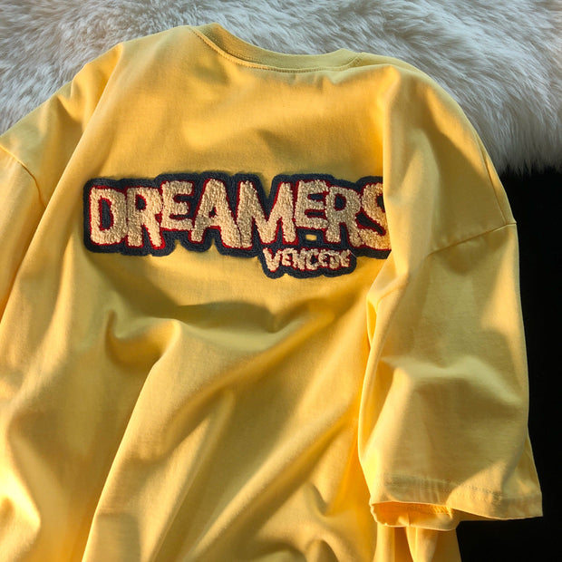 Jew4room yellow American retro vintage T-shirt