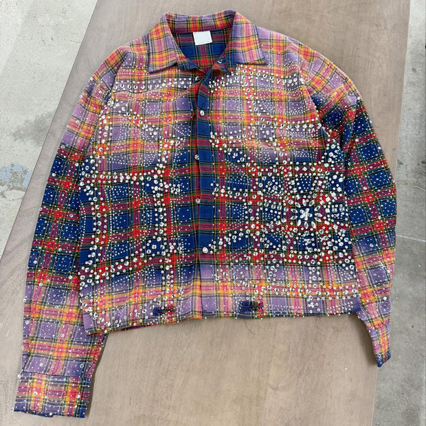 Dream Nile Casual Street Retro Plaid Gradient Flannel Shirt