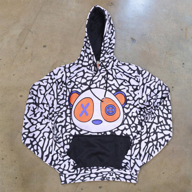 Street style fashion bear print hoodie men