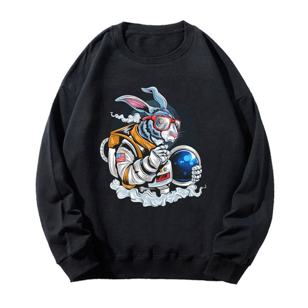 College style loose round neck drop shoulder sweater men's and women's sweatshirts
