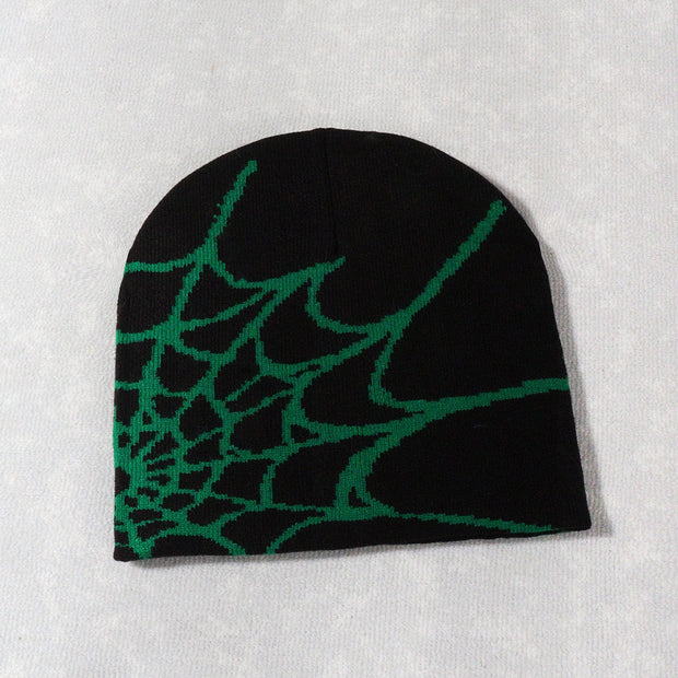 Spider web Y2K jacquard hat for men and women