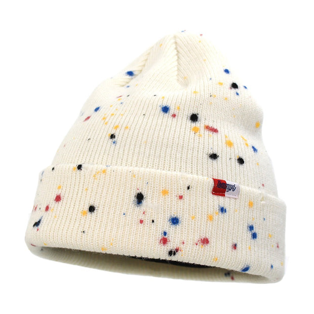 Hand-painted knitted hats fashion big head circumference trend hats to keep warm student couple hedging cold hats