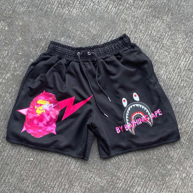 Personalized street style brand printed double-layer shorts